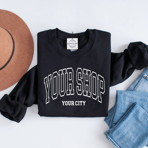 Custom City State or Text Personalized Crewneck Sweatshirt