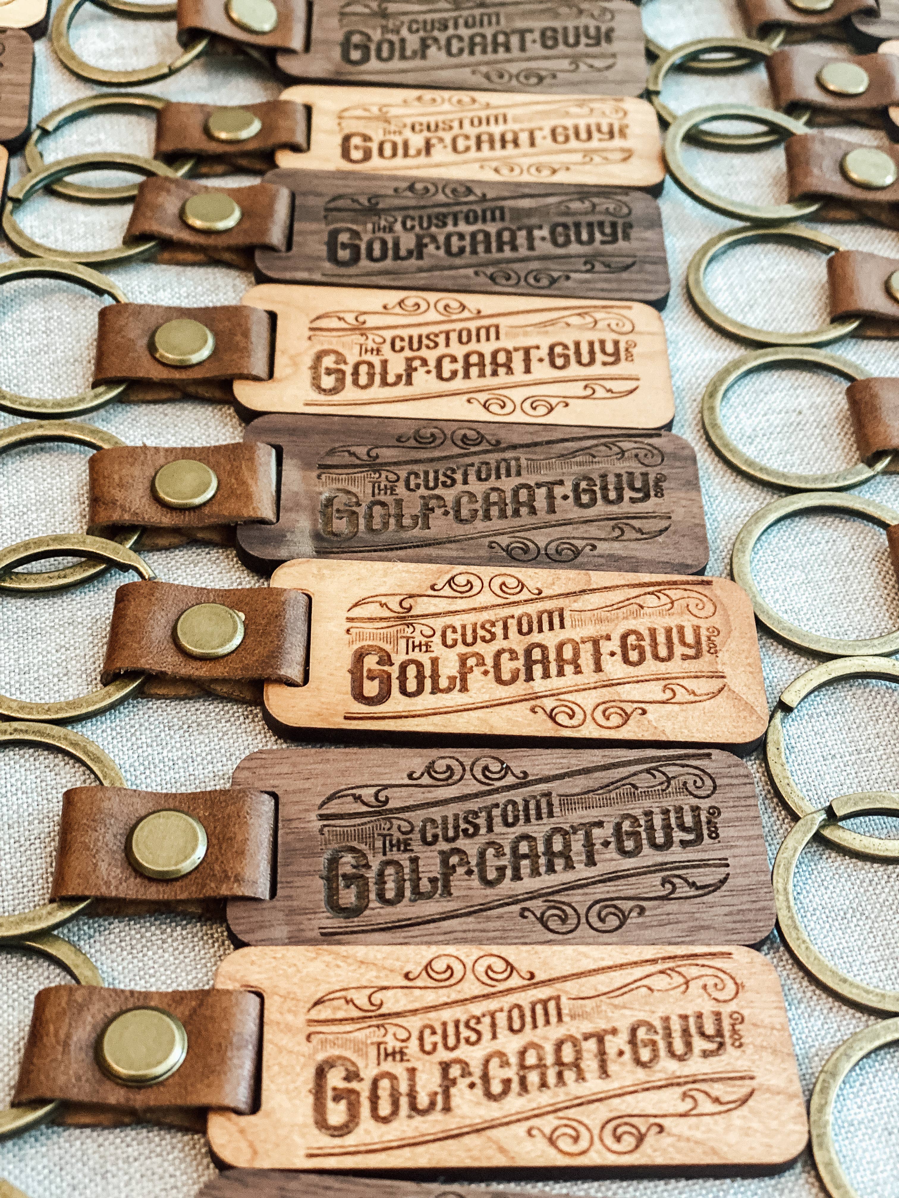 Engraved Wood Logo Keychains