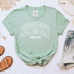Custom City State or Text Personalized Shop Logo Tee Shirt