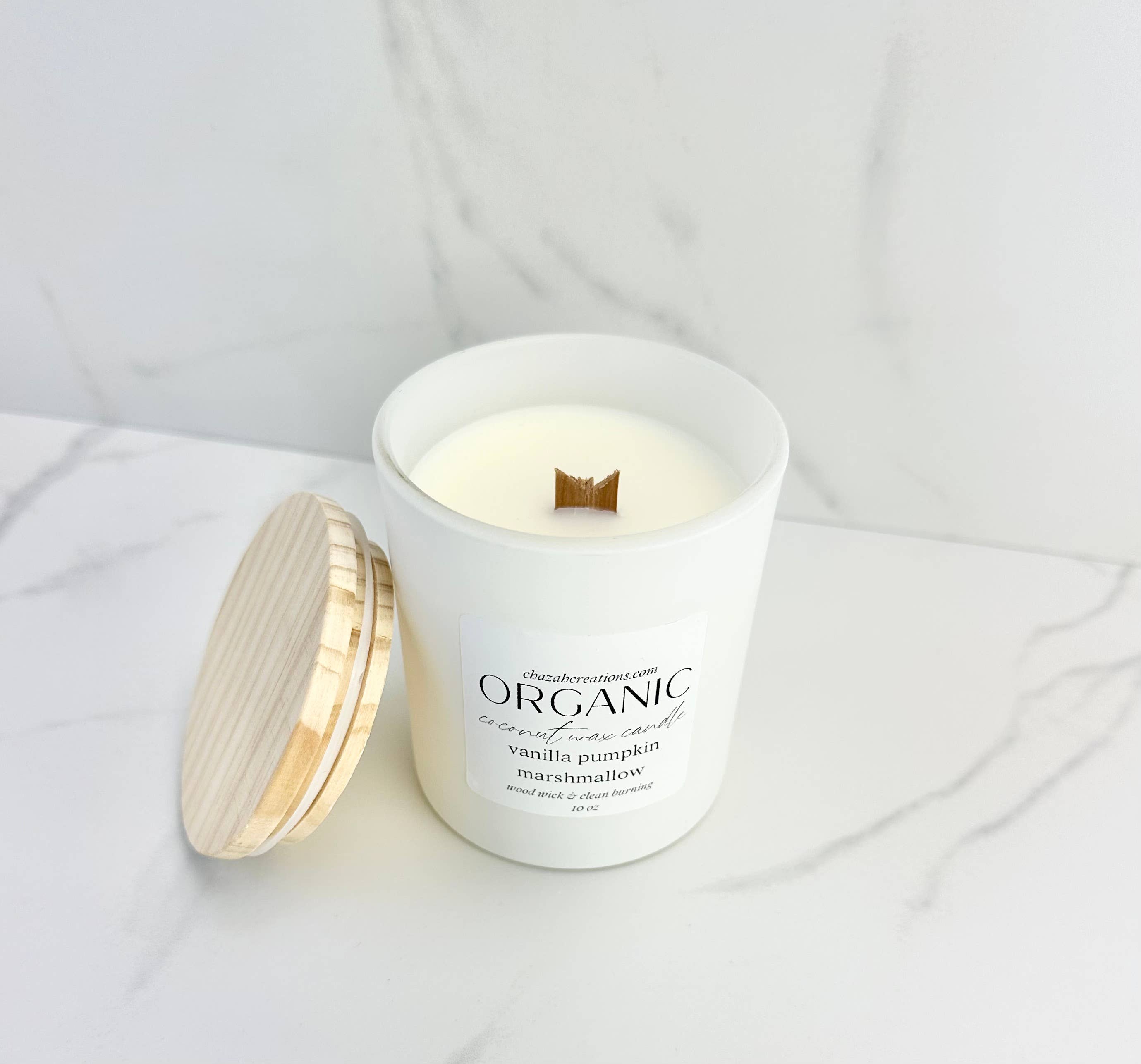 Organic hand-poured coconut wax candle - 10 oz