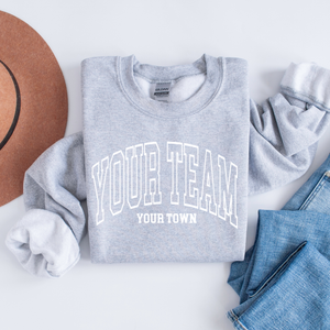 Custom City State or Text Personalized Crewneck Sweatshirt