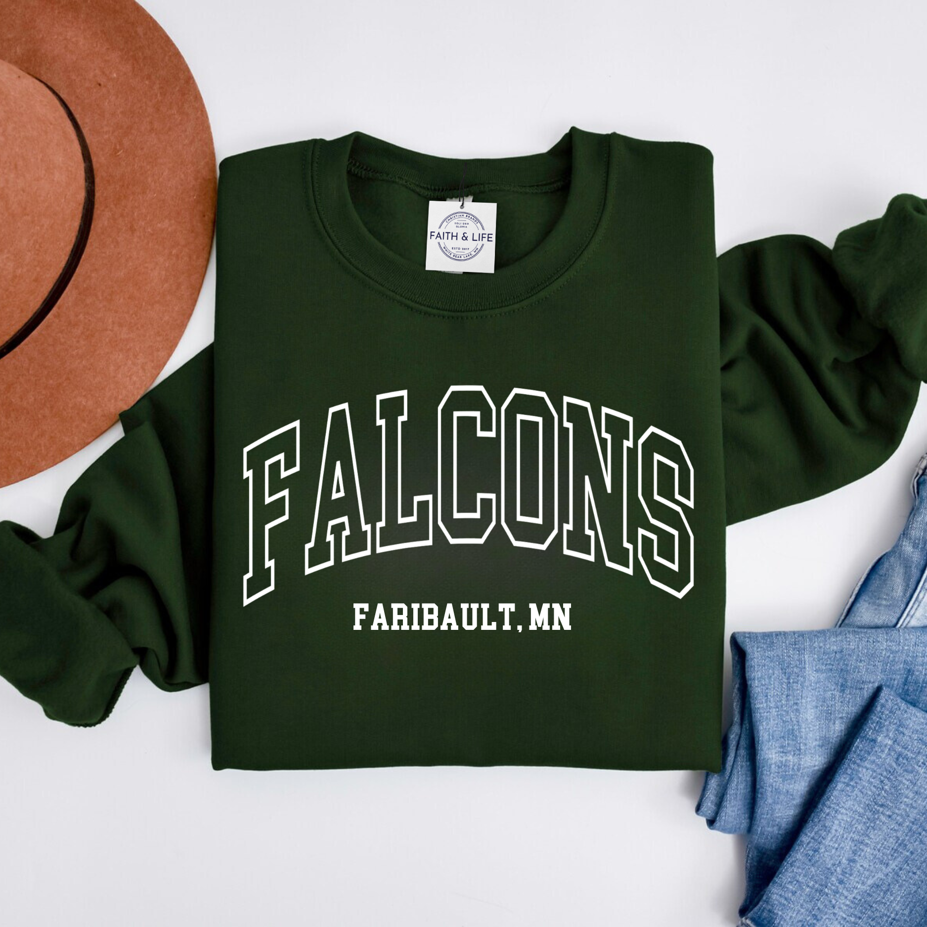 Custom City State or Text Personalized Crewneck Sweatshirt