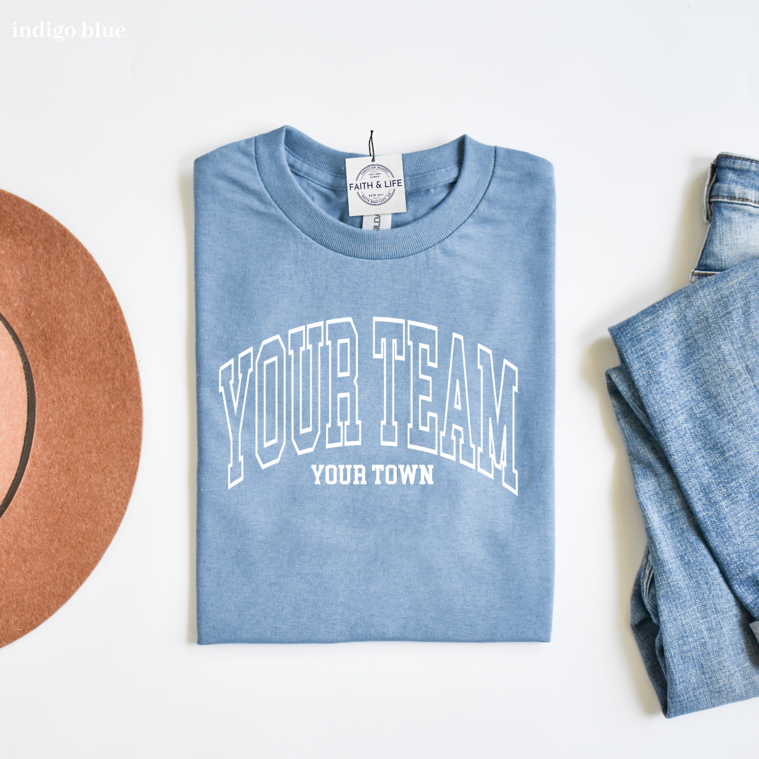 Custom City State or Text Personalized Shop Logo Tee Shirt