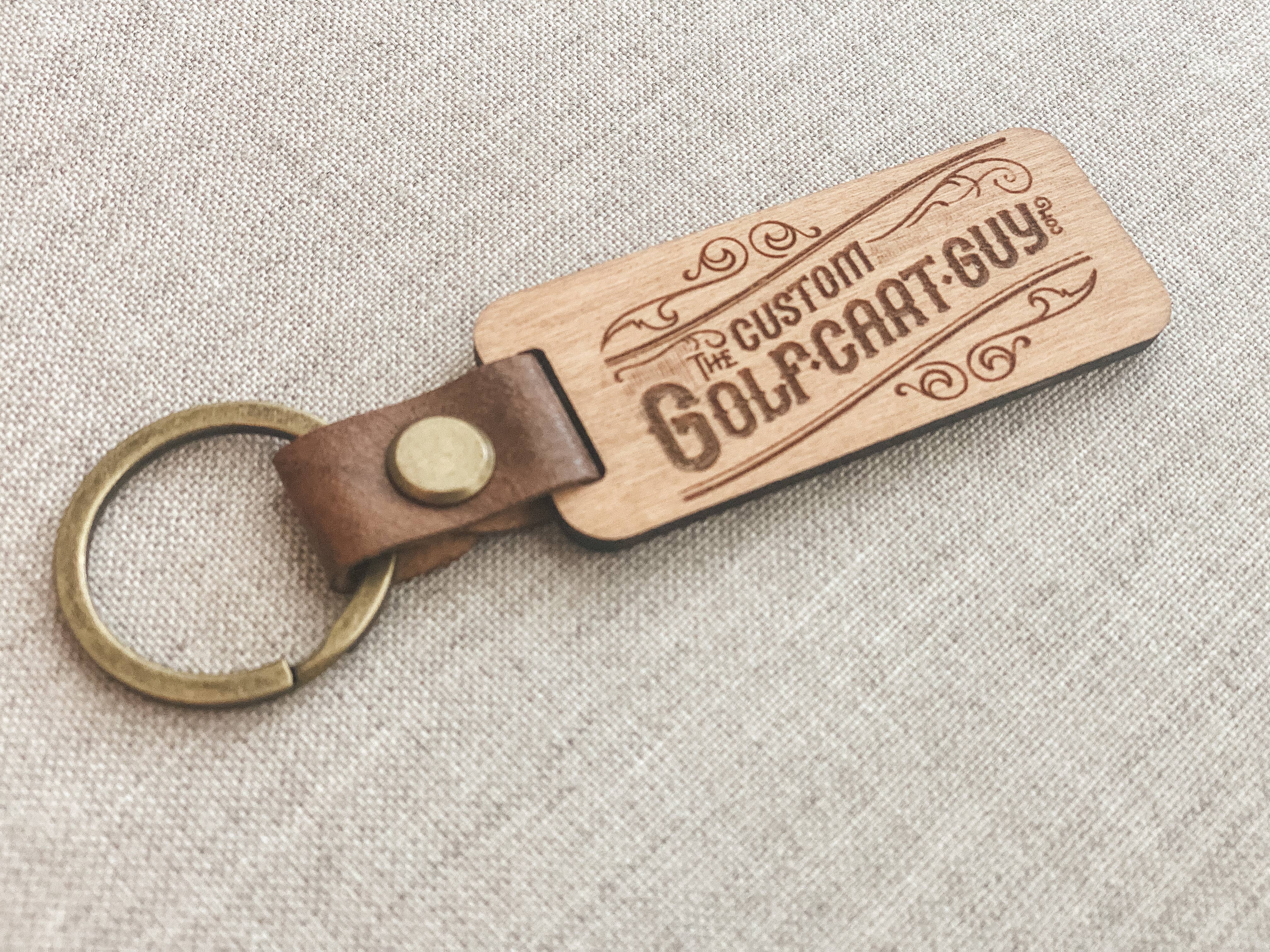 Engraved Wood Logo Keychains