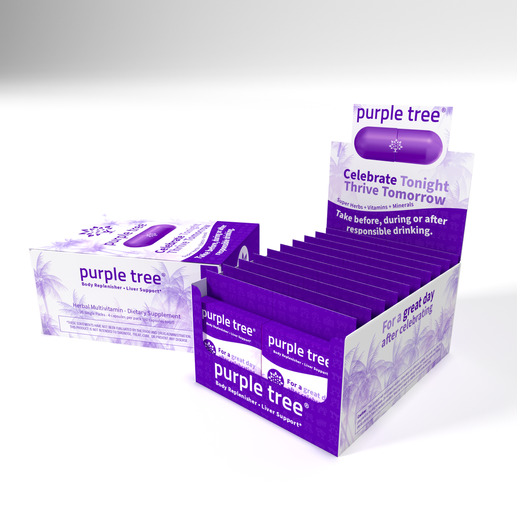 Purple Tree Post-Celebration Kit POS - 20 To-Go Packs