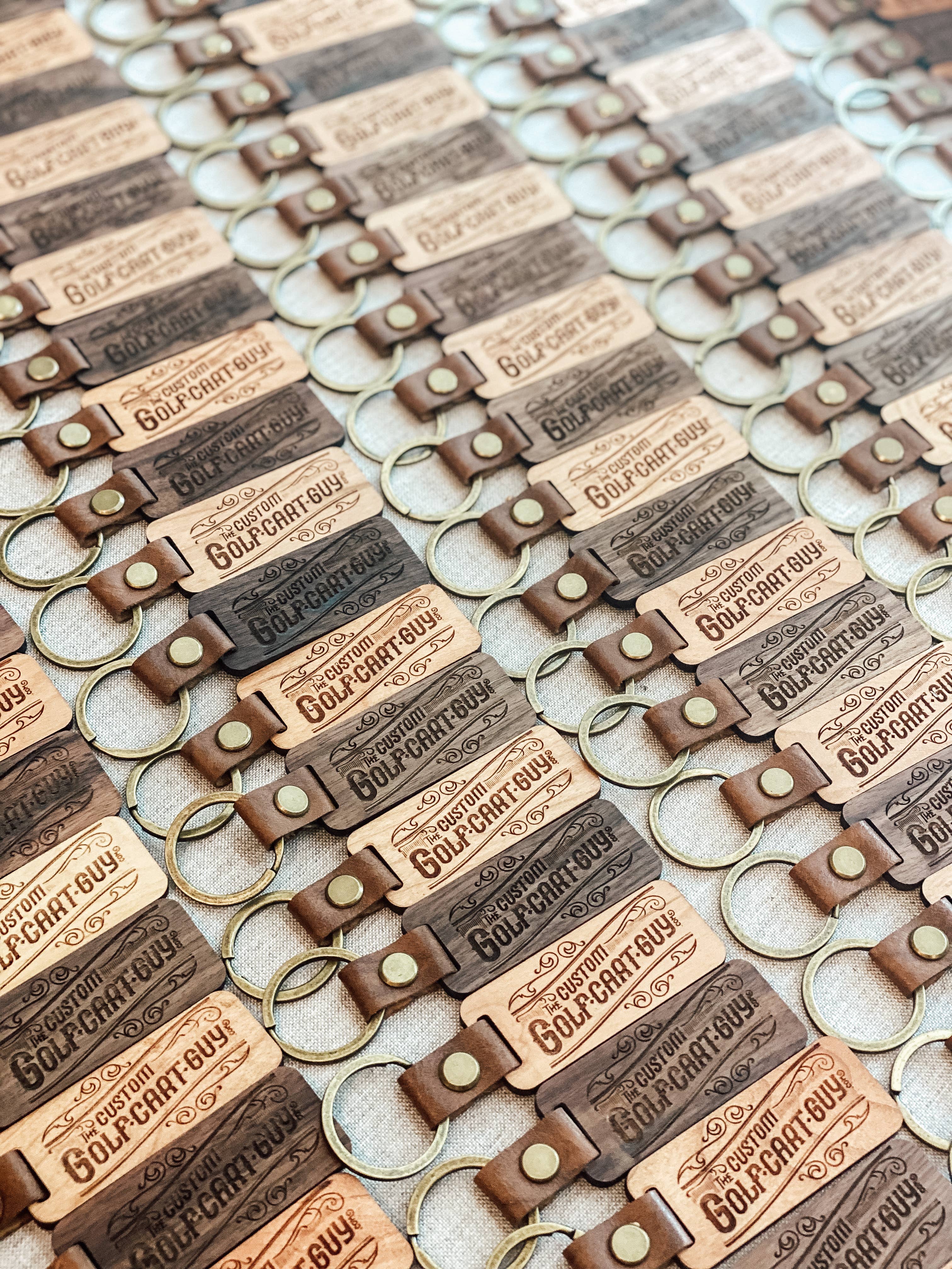 Engraved Wood Logo Keychains