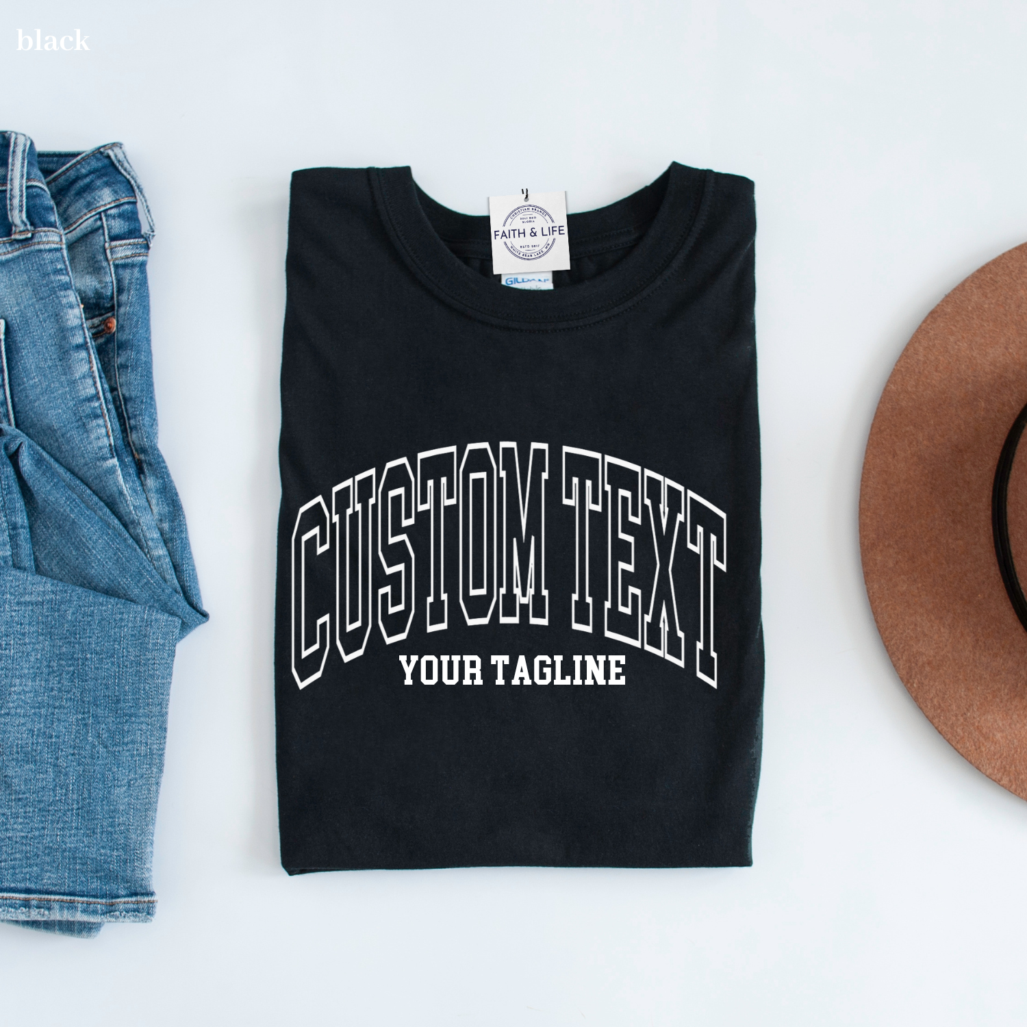 Custom City State or Text Personalized Shop Logo Tee Shirt