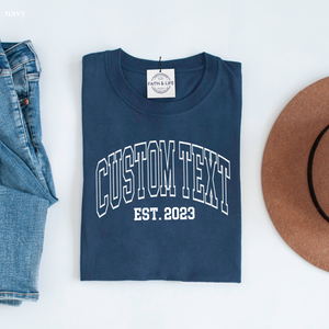 Custom City State or Text Personalized Shop Logo Tee Shirt