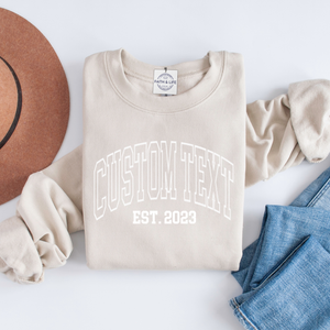 Custom City State or Text Personalized Crewneck Sweatshirt
